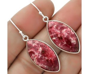 Natural Pink Thulite - Norway Earrings SDE66695 E-1001, 13x24 mm