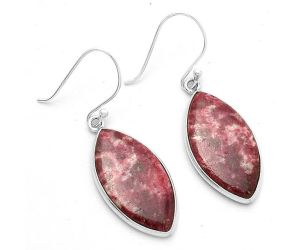 Natural Pink Thulite - Norway Earrings SDE66695 E-1001, 13x24 mm