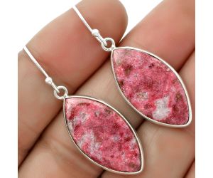 Natural Pink Thulite - Norway Earrings SDE66703 E-1001, 13x25 mm