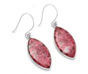 Natural Pink Thulite - Norway Earrings SDE66703 E-1001, 13x25 mm