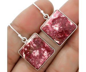 Natural Pink Thulite - Norway Earrings SDE66704 E-1001, 16x16 mm