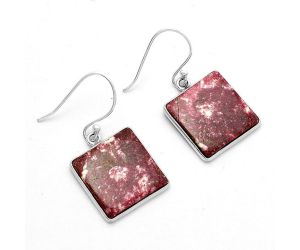 Natural Pink Thulite - Norway Earrings SDE66704 E-1001, 16x16 mm