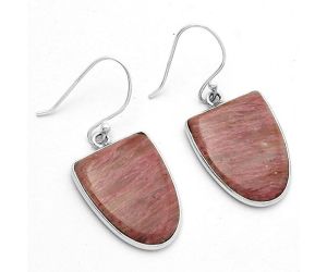 Natural Pink Tulip Quartz Earrings SDE66705 E-1001, 16x21 mm