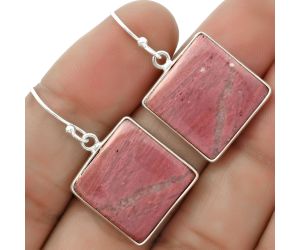 Natural Pink Tulip Quartz Earrings SDE66707 E-1001, 17x17 mm