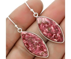 Natural Pink Thulite - Norway Earrings SDE66748 E-1001, 13x26 mm