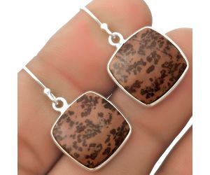 Natural Coffee Bean Jasper Earrings SDE66778 E-1001, 15x15 mm