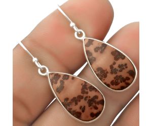 Natural Coffee Bean Jasper Earrings SDE66788 E-1001, 12x21 mm