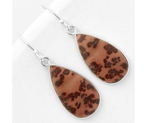 Natural Coffee Bean Jasper Earrings SDE66788 E-1001, 12x21 mm