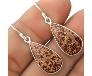 Natural Coffee Bean Jasper Earrings SDE66790 E-1001, 11x20 mm