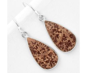 Natural Coffee Bean Jasper Earrings SDE66790 E-1001, 11x20 mm