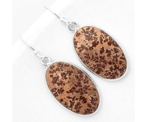 Natural Coffee Bean Jasper Earrings SDE66795 E-1001, 13x21 mm