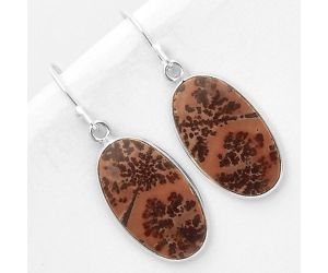 Natural Coffee Bean Jasper Earrings SDE66797 E-1001, 12x20 mm