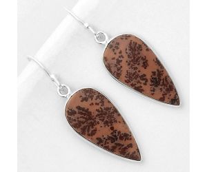 Natural Coffee Bean Jasper Earrings SDE66809 E-1001, 11x23 mm