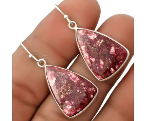 Natural Pink Thulite - Norway Earrings SDE66832 E-1001, 15x22 mm