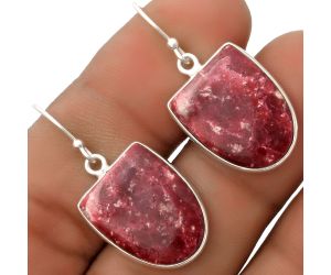 Natural Pink Thulite - Norway Earrings SDE66833 E-1001, 15x19 mm