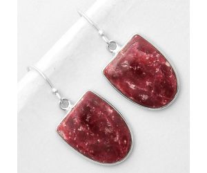 Natural Pink Thulite - Norway Earrings SDE66833 E-1001, 15x19 mm