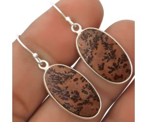 Natural Coffee Bean Jasper Earrings SDE66843 E-1001, 12x22 mm