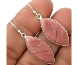 Natural Pink Tulip Quartz Earrings SDE66974 E-1001, 13x25 mm