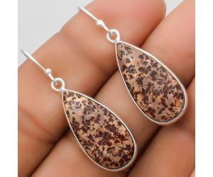 Natural Coffee Bean Jasper Earrings SDE67341 E-1001, 11x23 mm