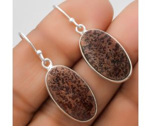 Natural Coffee Bean Jasper Earrings SDE67386 E-1001, 11x20 mm