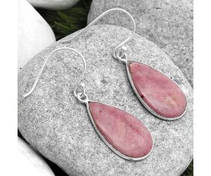 Natural Pink Tulip Quartz Earrings SDE67428 E-1001, 13x23 mm