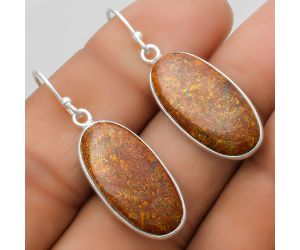 Natural Red Moss Agate Earrings SDE67528 E-1001, 11x23 mm