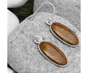 Natural Red Moss Agate Earrings SDE67528 E-1001, 11x23 mm