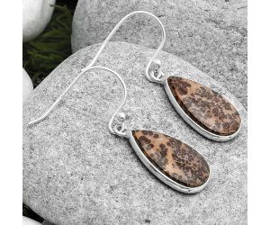 Natural Coffee Bean Jasper Earrings SDE67574 E-1001, 11x19 mm