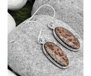 Natural Coffee Bean Jasper Earrings SDE67579 E-1001, 11x21 mm