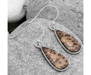 Natural Coffee Bean Jasper Earrings SDE67607 E-1001, 11x21 mm