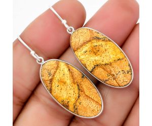 Natural Picture Jasper Earrings SDE67695 E-1001, 14x29 mm