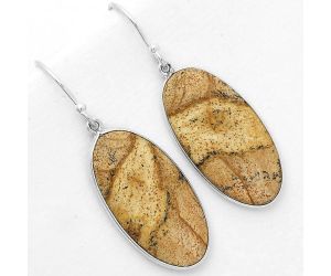 Natural Picture Jasper Earrings SDE67695 E-1001, 14x29 mm