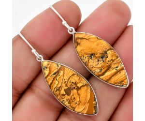 Natural Picture Jasper Earrings SDE67697 E-1001, 13x30 mm