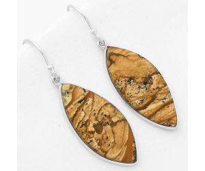 Natural Picture Jasper Earrings SDE67697 E-1001, 13x30 mm