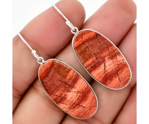 Natural Snake Skin Jasper Earrings SDE67876 E-1001, 15x28 mm