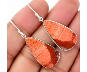 Natural Snake Skin Jasper Earrings SDE67883 E-1001, 14x26 mm