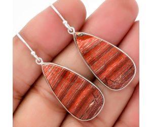 Natural Snake Skin Jasper Earrings SDE67884 E-1001, 14x29 mm