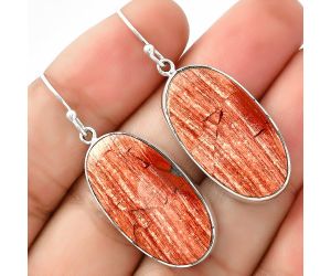 Natural Snake Skin Jasper Earrings SDE68690 E-1001, 15x28 mm