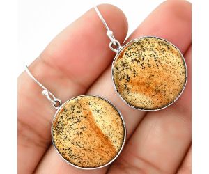 Natural Picture Jasper Earrings SDE68717 E-1001, 21x21 mm