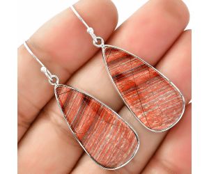 Natural Snake Skin Jasper Earrings SDE68776 E-1001, 14x30 mm