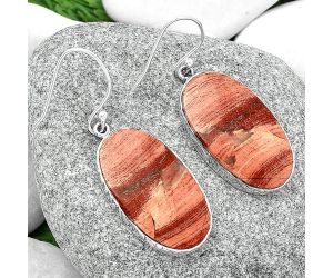 Natural Snake Skin Jasper Earrings SDE68805 E-1001, 15x27 mm