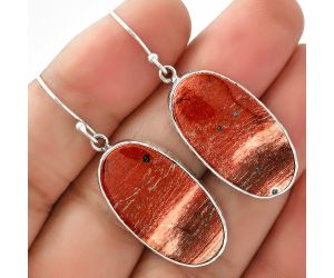 Natural Snake Skin Jasper Earrings SDE68810 E-1001, 14x27 mm