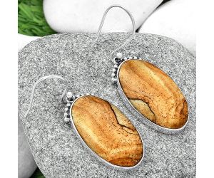 Natural Picture Jasper Earrings SDE68857 E-1057, 15x26 mm