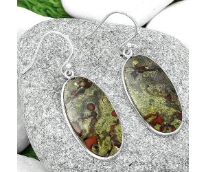 Dragon Blood Stone - South Africa Earrings SDE68893 E-1001, 15x27 mm