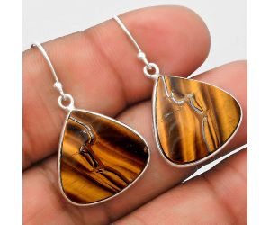 Natural Tiger Eye - Africa Earrings SDE70010 E-1001, 20x20 mm