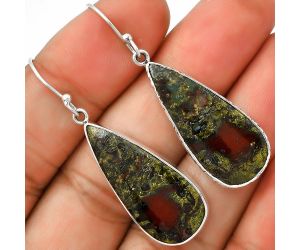 Dragon Blood Stone - South Africa Earrings SDE70354 E-1001, 13x29 mm