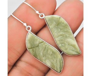 Natural Serpentine Earrings SDE70368 E-1001, 11x30 mm