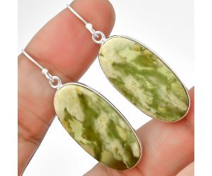 Natural Serpentine Earrings SDE70451 E-1001, 14x29 mm