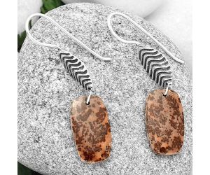 Natural Coffee Bean Jasper Earrings SDE71011 E-1203, 11x20 mm