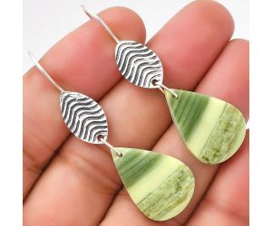 Natural Serpentine Earrings SDE71012 E-1203, 15x22 mm